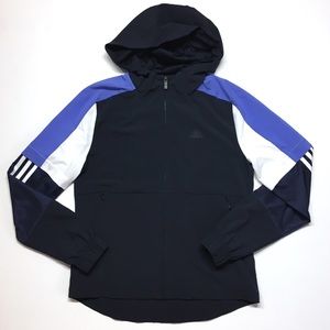 Adidas Windbreaker Zip Jacket XS Blue White Purple